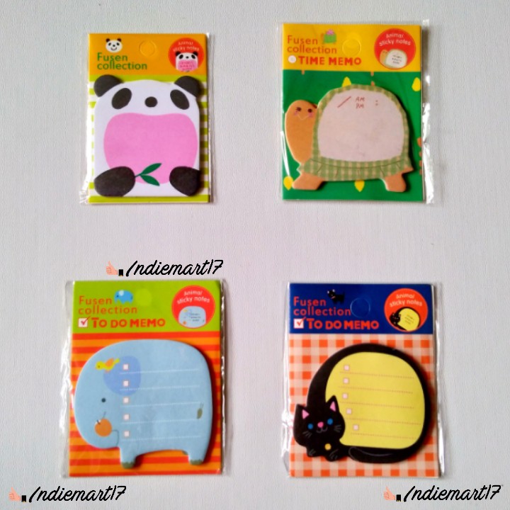 

Notes tempel Animal Catatan Kecil Motif Binatang Gajah Panda Kura-Kura Kucing Memo catatan sticky