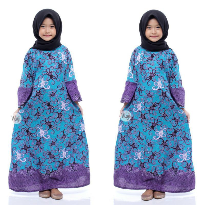 PROMO BATIK COUPLE KELUARGA SARIMBIT sania ruffle batik ori ndoro jowi motif CUMI TOSCA-GAMIS ANAK
