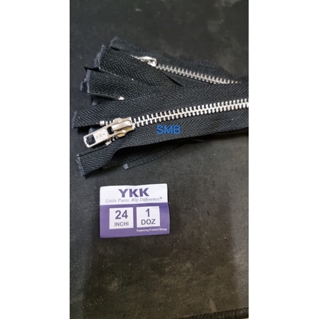 Ritsleting / resleting / zipper YKK RAOR-56 24” (60cm) u/ jaket kulit gigi aluminium 1 arah 1DZ=12pc