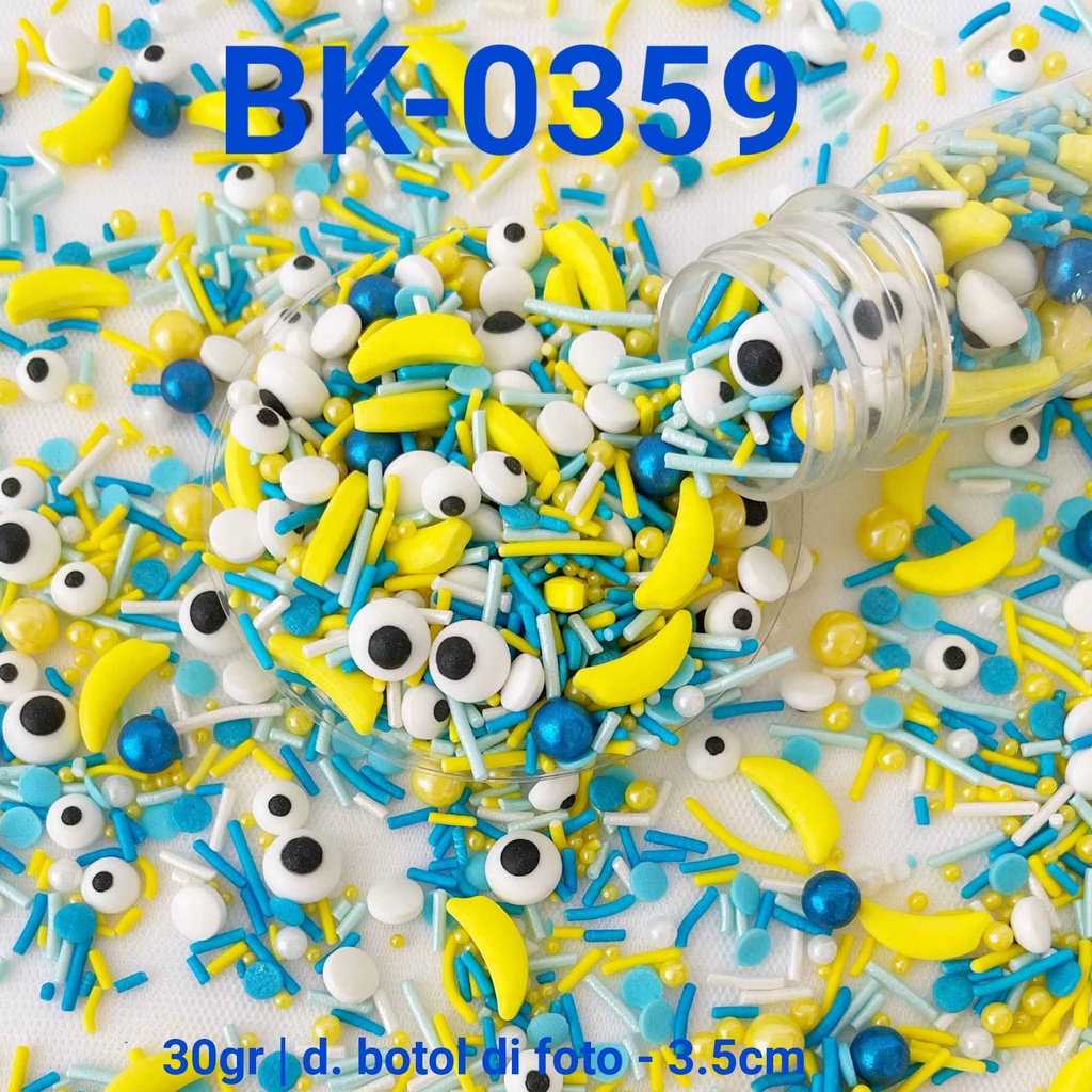 

BK-0359 Sprinkles sprinkle 30 gram buah pisang banana minion yamama baking grosir murah sprinkles cake dekorasi mutiara trimit decoration story sprinklestory sprinklesstory sprinkle story yamama baking
