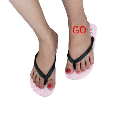 gos Import STRAWBERRY KOTAK Sandal Wanita Murah Japit Casual Teplek Sendal Cewek Jepit