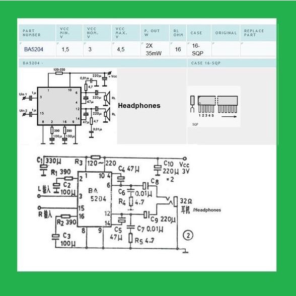 Ba5204 Ic Mini Amplifier Stereo Original Rohm Nivic00