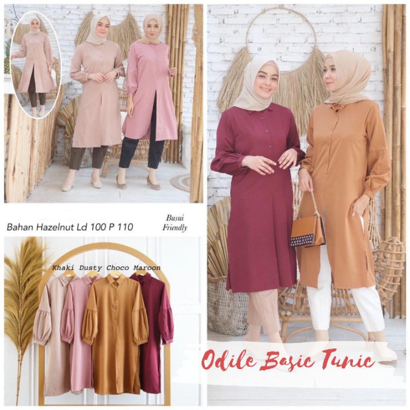 Odile Basic Tunic / Tunik Panjang / Tunik Busuy /Baju Muslim