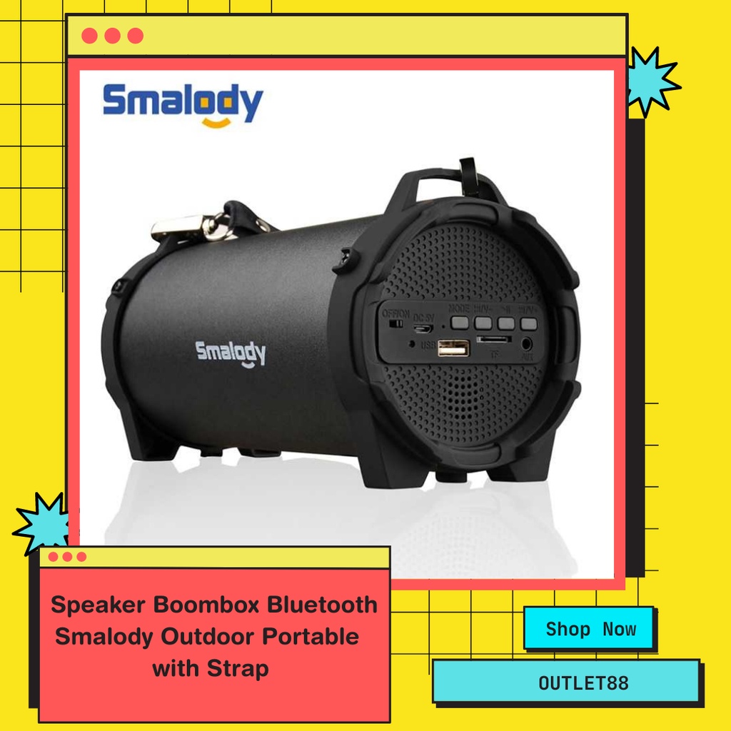 Spekaer Bluetooth Smalody Outdoor Portable Boombox with Strap  SL-10S Speker Sepeker Lespeker Blueto