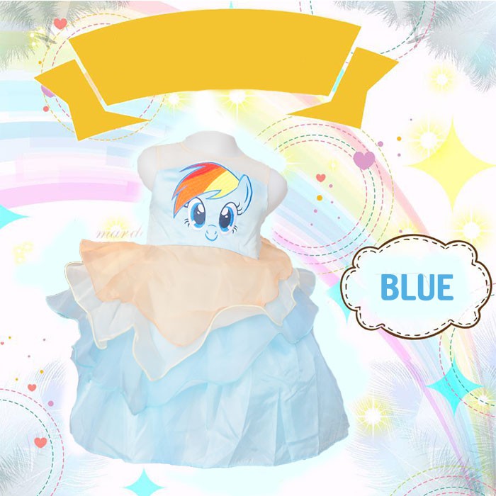 Dress Anak Import Dress Little Pony Dress Pesta Anak Pony Pink Dress Anak Murah Rainbow Dash Blue