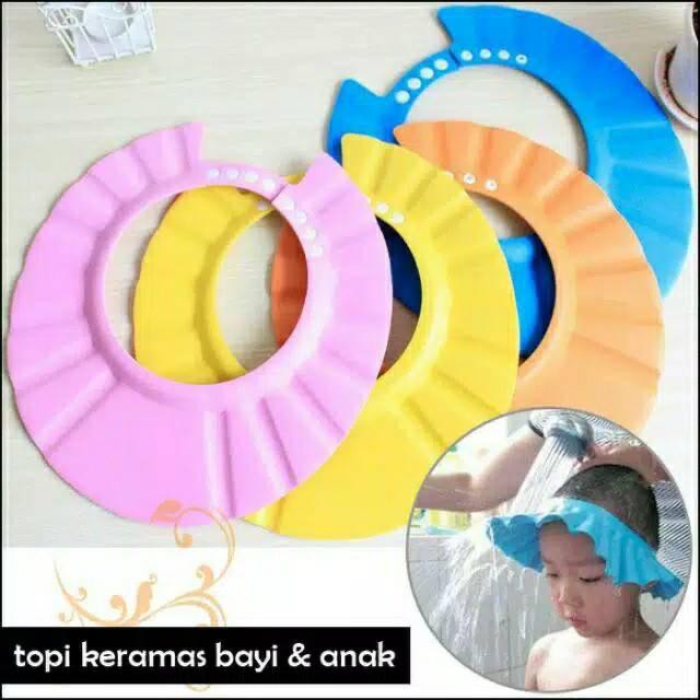 ( RIC ) Baby Shower Cap / Topi Keramas Anak Bayi Mandi / Penutup Pelindung AMT