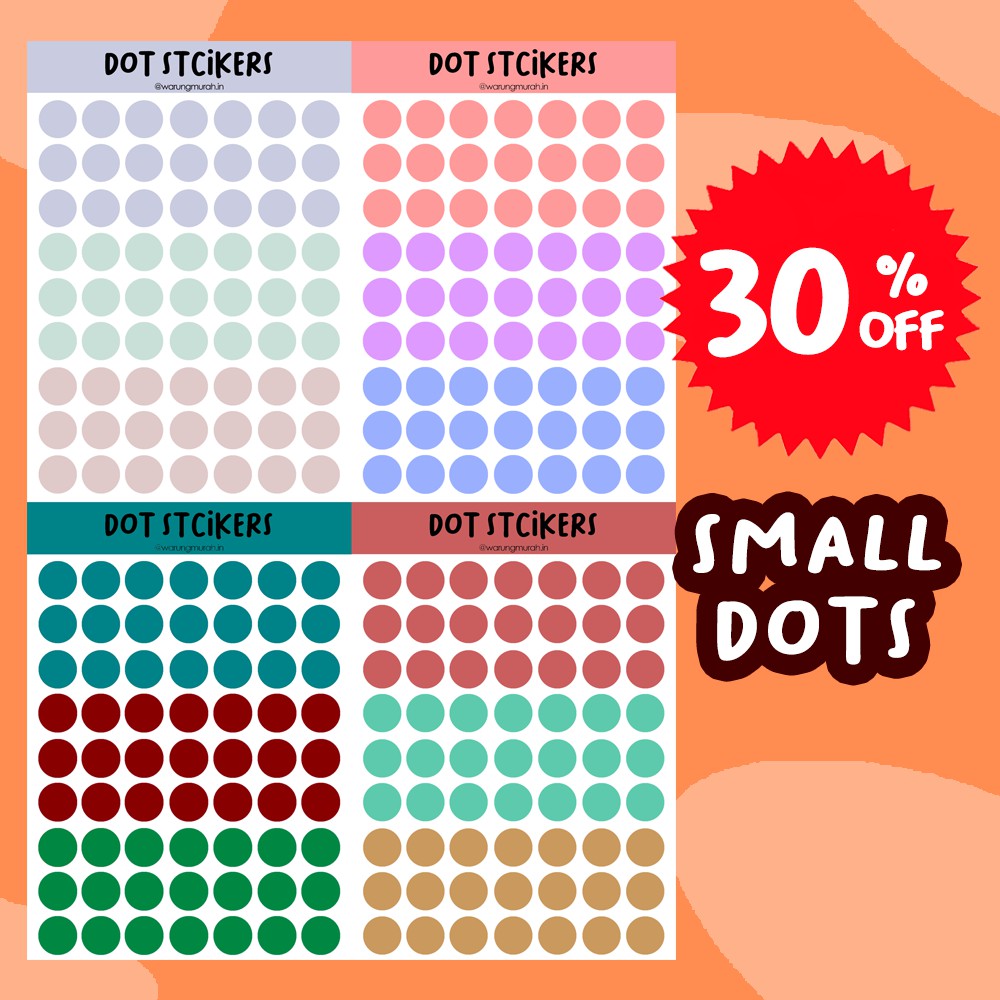 

[30% OFF] STICKER SET SMALL DOTS AESTHETIC LUCU MURAH SUDAH CUTTING