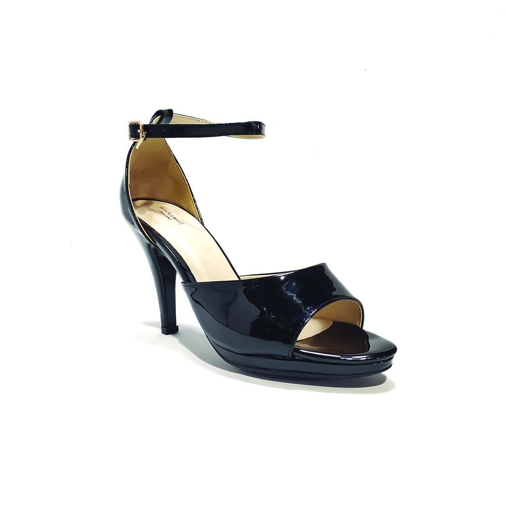 Workswell Sandal  Wanita High Heels 9cm Hitam Glosi Kode OT4