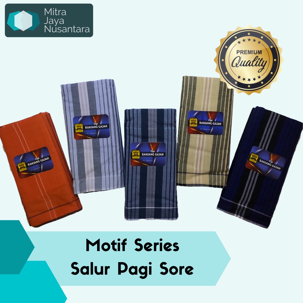 Sarung Tenun Ranjang Gajah Salur Pagi Sore Kualitas Premium