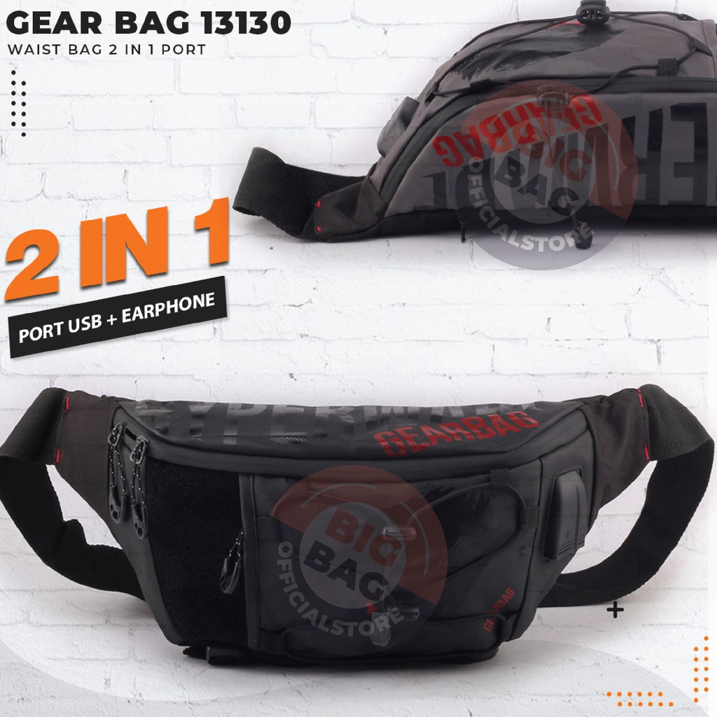 Tas Selempang GEAR BAG 13130 HYPER 2 in 1 PORT  Sports Bag - Slingbag - Waist bag Pria Best Seller