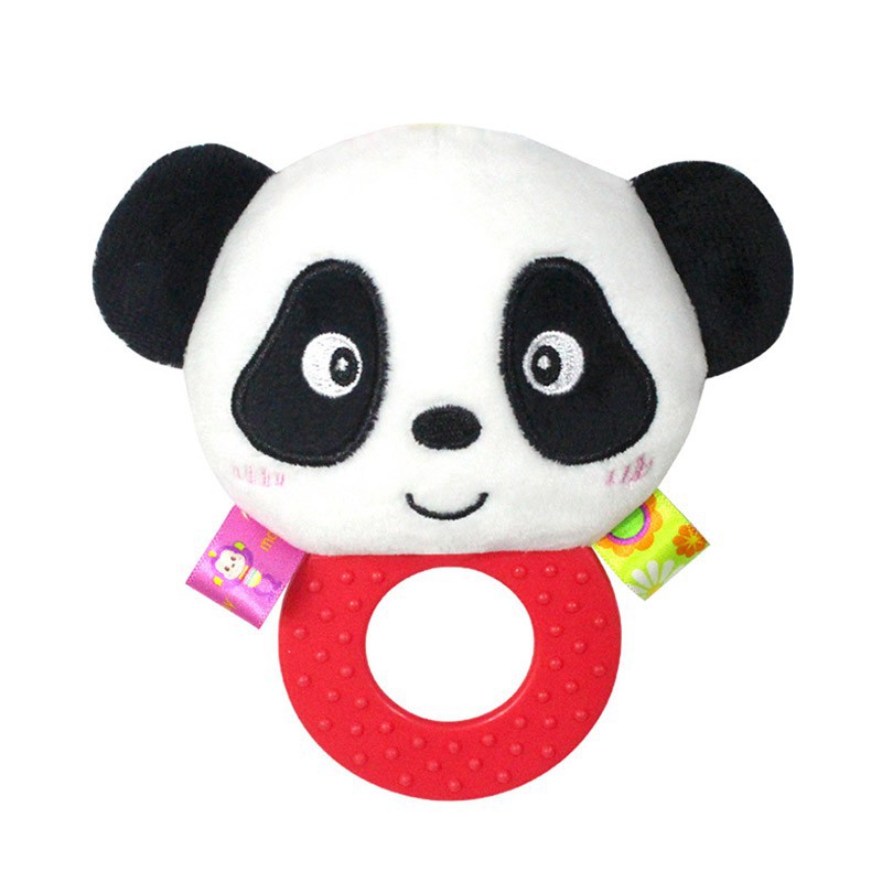 Rattle Teether Kepala Hewan Happy Monkey Mainan Bayi