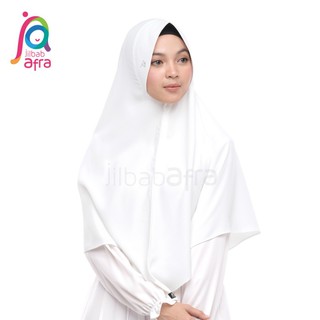 Khimar Softped Antem Jumbo Sofura Snow White Putih Jilbab Afra | Shopee Indonesia