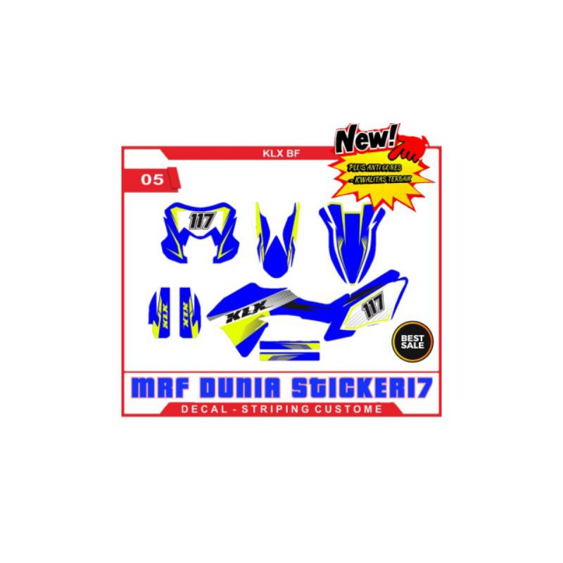 Stiker decal klx bf decal motor klx bf sticker motor decal klx bf motif 05