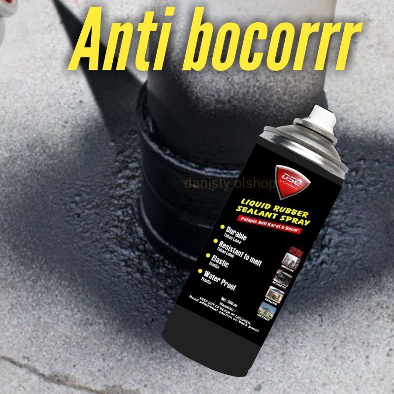 Spray ajaib DSC rubber sealant 500 ml pelapis anti bocor /kolam ikan/atap bocor/rembes pelapis anti karat