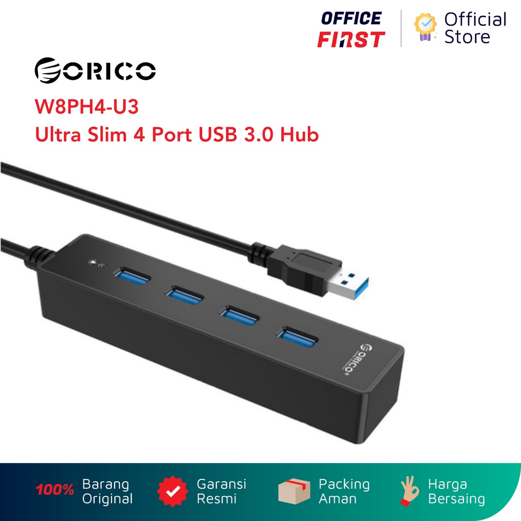 ORICO Ultra Slim 4 Port Plus Switch USB 3.0 Hub / W8PH4