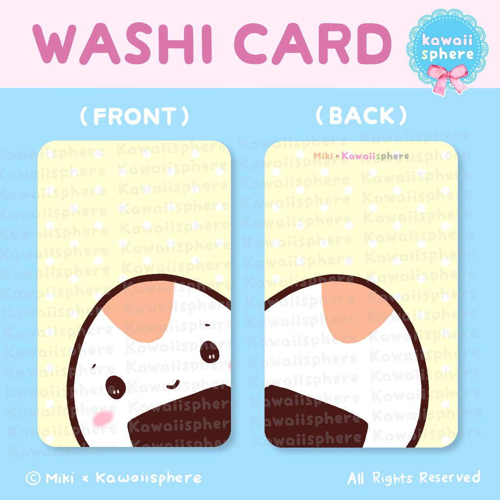 

Onigiri Washi Card | Washi Sample Card PVC | Kawaiisphere CMK001