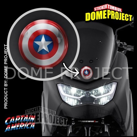 STIKER MOTOR LOGO CAPTAIN AMERICA STIKER EMBLEM LENTUR AKSESORIS SEPEDA MOTOR