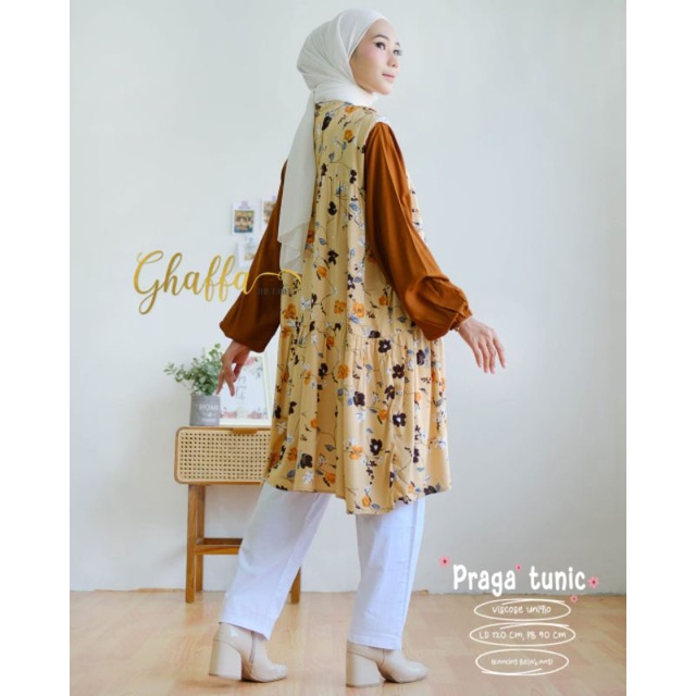 PRAGA TUNIC BY GHAFFA THE LABEL (TUNIK MOTIF MUSLIMAH) Modern rekomended