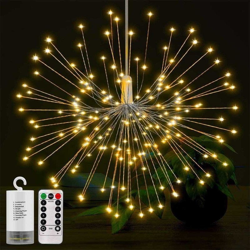 Lampu Hias Gantung Taman Fireworks Kembang Api 120 LED Remote Toifucos