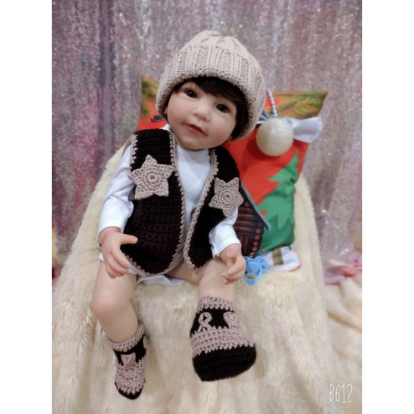 Ready Boneka Reborn Cowok Laki-Laki Badan busa Premium Original Bayi 55 cm Full silikon