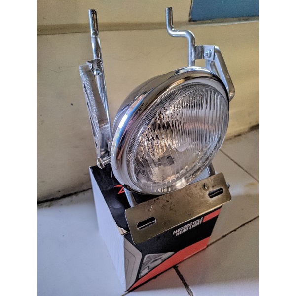 lampu depan pesek jute ride it led, tralis dudukan pangkon lampu cnc  pnp cb, tiger, megapro