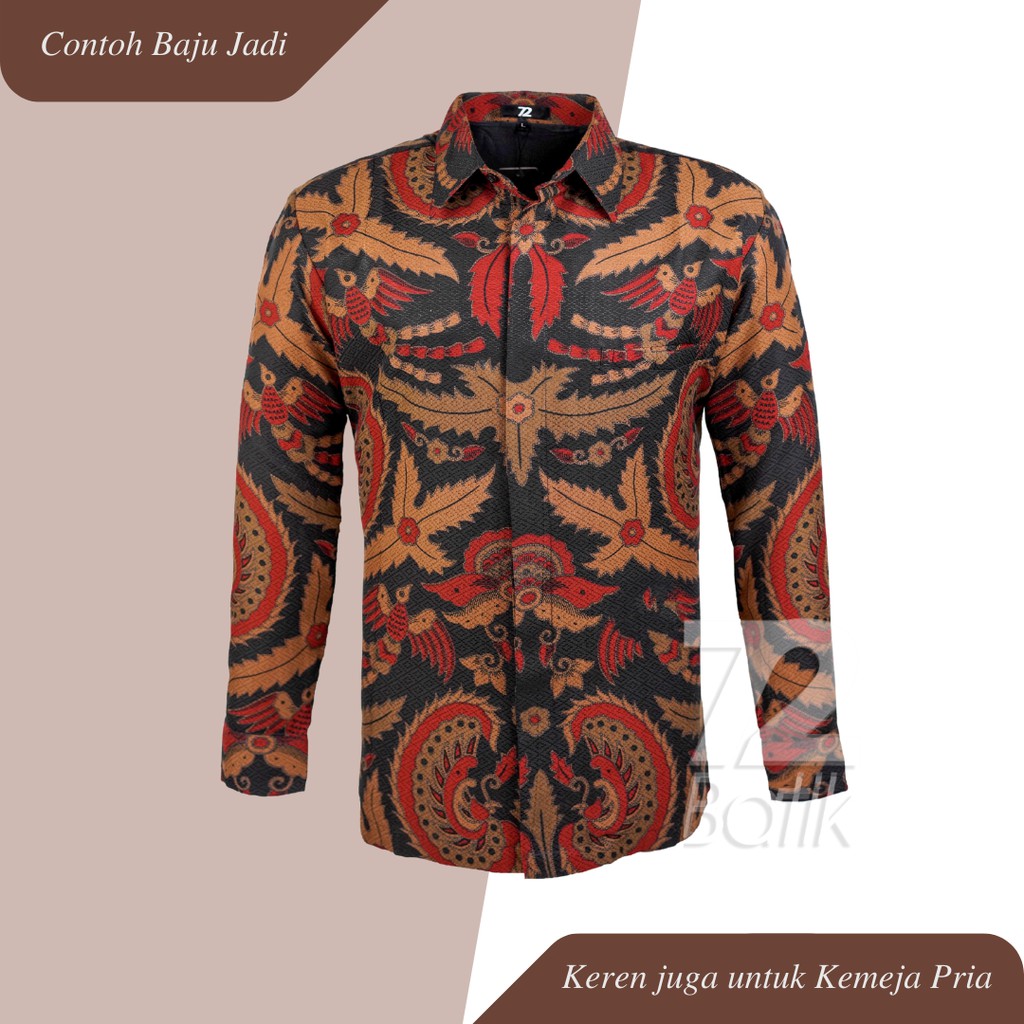 BAHAN BATIK PREMIUM Dobby Dobi Dobbi Dolbi Motif Burung Warna Hitam Orange Merah 721012 Cap 72 Jarik Jarit Samping Kebat Panjang Batik Dobby Modern Premium Bahan Seragam Batik Pernikahan Kantor Keluarga Murah Kamen Jadi Batik Bali Lembaran