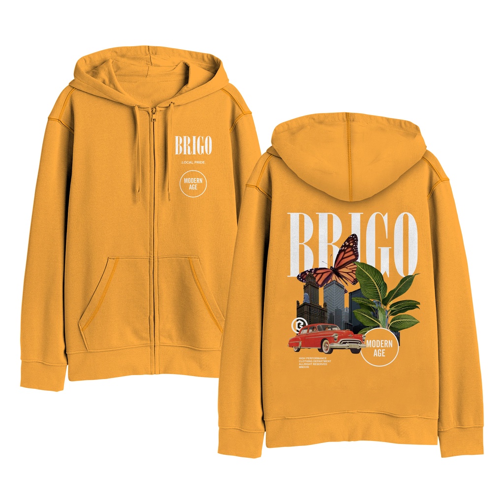 Sweater Hoodie Resleting BRIGO Modern Age Sablon DTF Fleece Cotton II BRIGO Zipper Jumper Hoodie Modern Age II M-XXL (Pria &amp; Wanita) Free stiker&amp;Gantungan Kunci