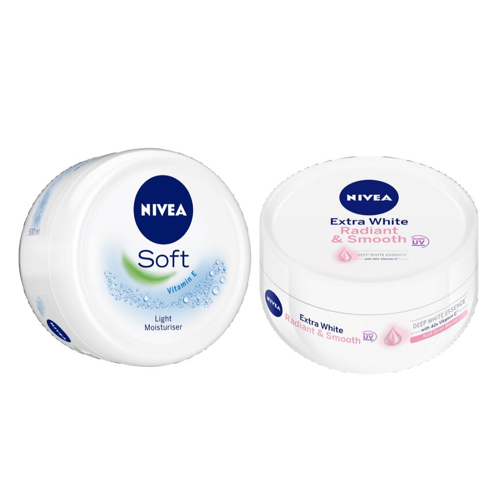 Jual NIVEA SOFT MOISTURIZING CREAM + EXTRA WHITE RADIANT UV FILTER ...