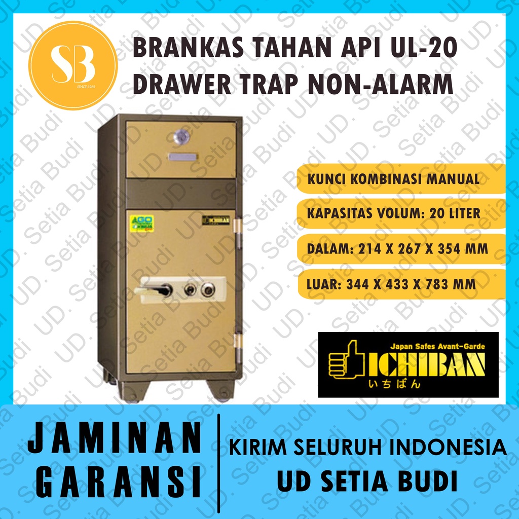 Brankas Ichiban Tahan Api Drawer Trap Non-Alarm UL-20