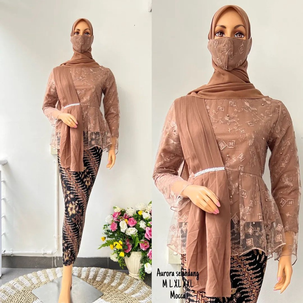 Setelan kebaya aurora tille selendang / kebaya wisuda remaja / kebaya modern