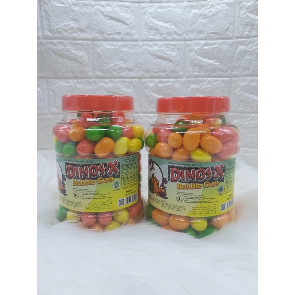 

Dinos-X Bubble Gum Permen Karet Telur Warna Warni Toples