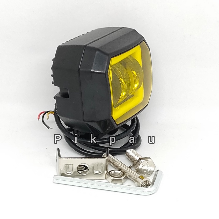 Lampu Tembak Sorot CWL LED 4D Kotak 2 Mata Lensa Sinar Kuning 20Watt Angel Warna Ice Blue