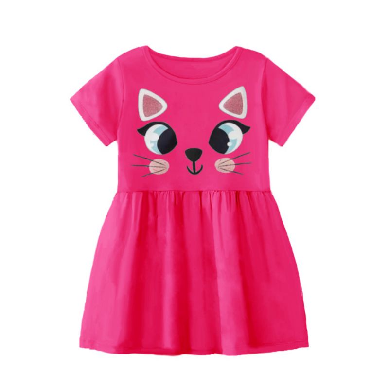 Dress anak perempuan kucing love