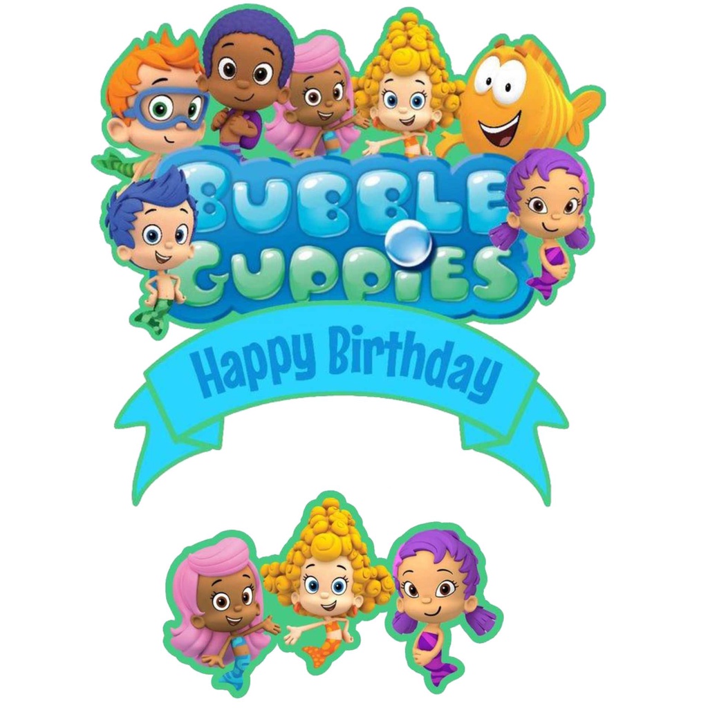 

TOPPER CAKE CUSTOM TOPPER ULANG TAHUN / HIASAN KUE BUBBLES GUPIES