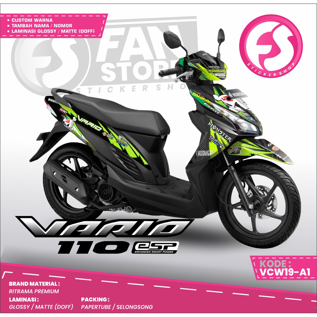 Sticker Motor Decal Vario Fi 110 - Stiker Decal Vario 110 Fi - KODE : VCW19