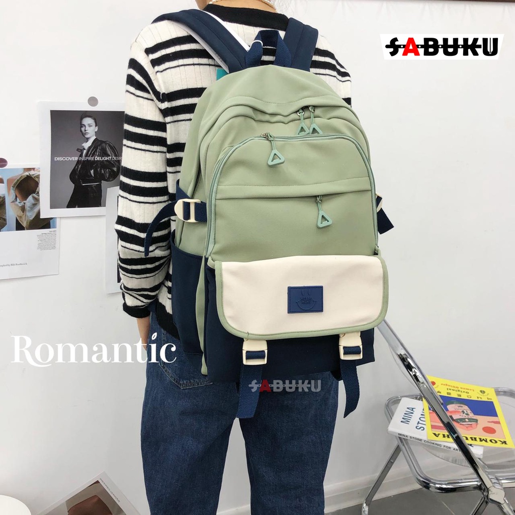 Tas Ransel Pria Wanita Fashion Remaja Kekinian Tas Ransel Sekolah Backpack Korea Multifungsi -211