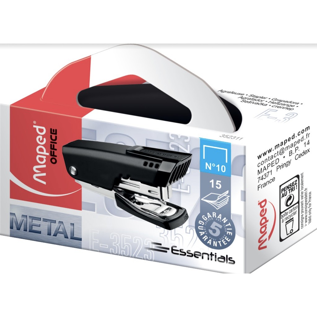 

STAPLER MAPED ESSENTIALS HITAM OFFICE MINI 3524 STEPLER JEPRETAN HECTER TANGAN ISI NO.10 CEKREKAN