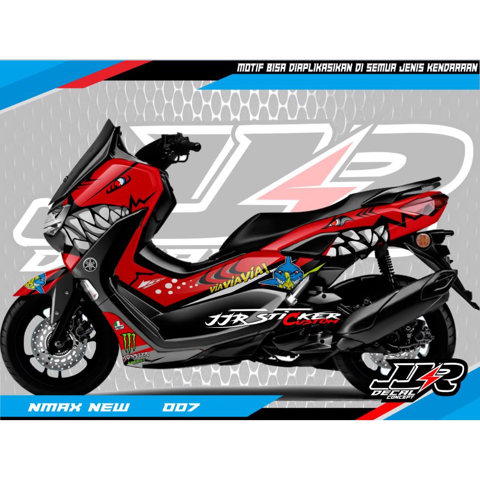 Decal Sticker Yamaha New Nmax 2020 Shark Stabilo hitam