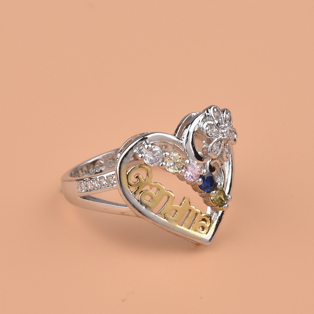 Hu Hu Hu Hu Hu Alat Bantu Pasang Kacamata♡ Cincin Desain Hati Hollow Hias Berlian Imitasi Untuk Hadiah Ulang Tahun