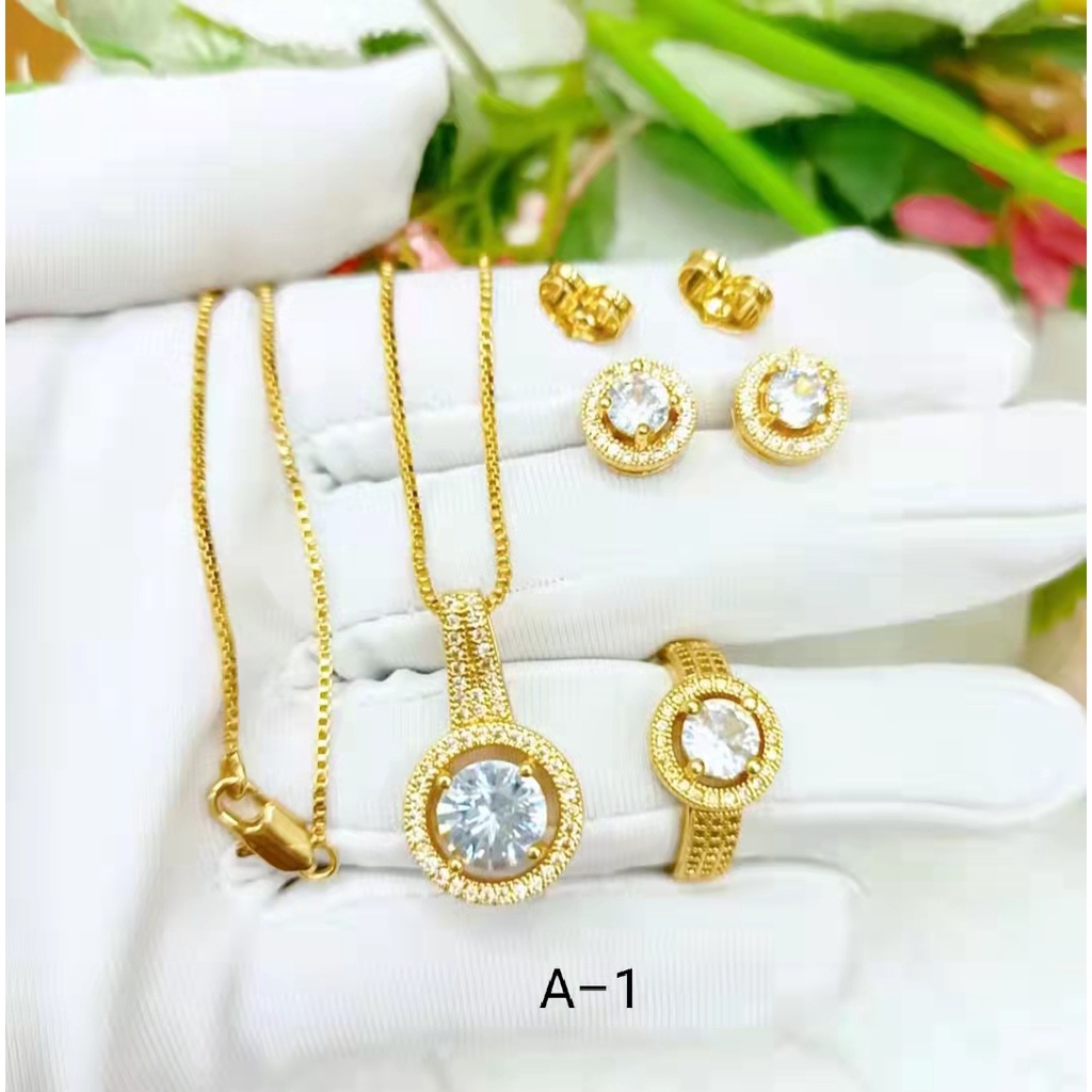 Set perhiasan xuping lapis emas fashion jewellery A-B (kalung,anting cincin)