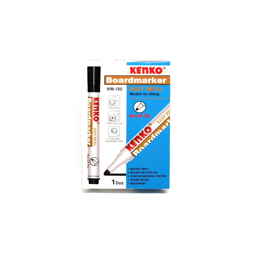 

Kenko Spidol Board Marker WM-100 hitam (12 Pcs)