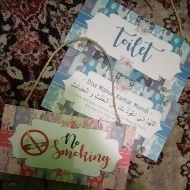 Dekorasi Pajangan Rumah - Papan Nama No Smoking Dilarang Merokok - Wall Decor Wooden