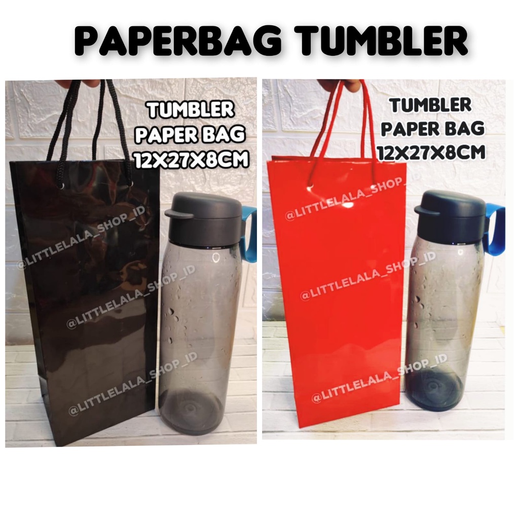 

PAPERBAG TUMBER/TAS TUMBLER/TAS KADO/PAPER BAG/TAS BOTOL MINUM 12X27X8cm bahan kilat
