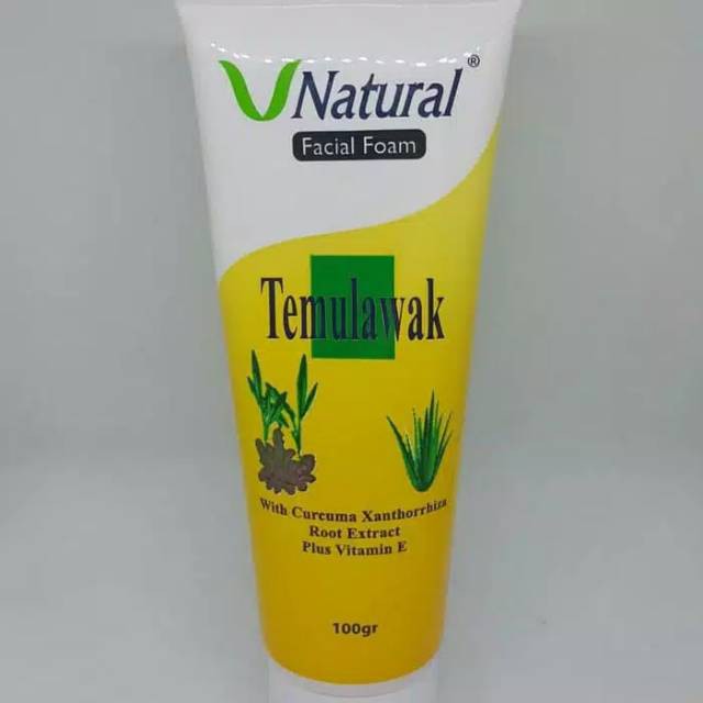 V NATURAL FACIAL FOAM TEMULAWAK 100GR - SABUN WAJAH V NATURAL