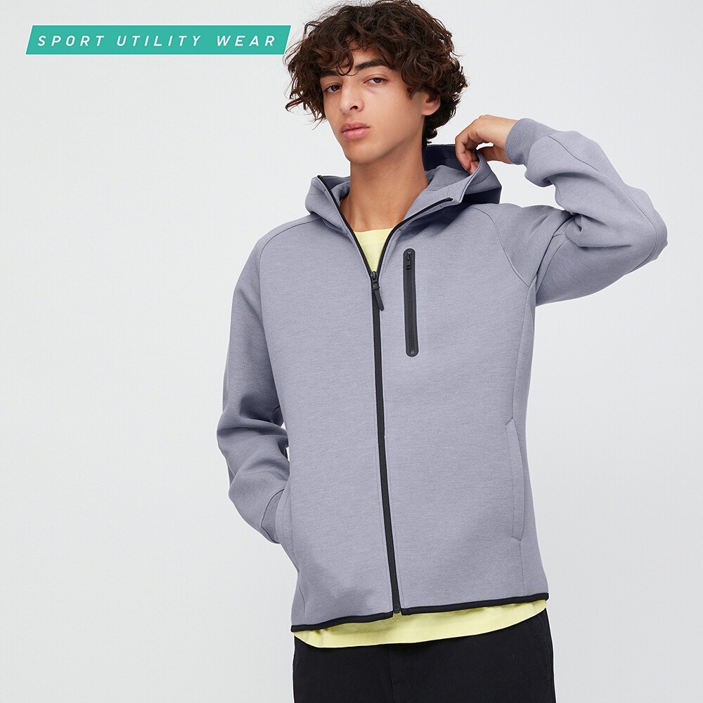 dry stretch sweat full zip hoodie uniqlo