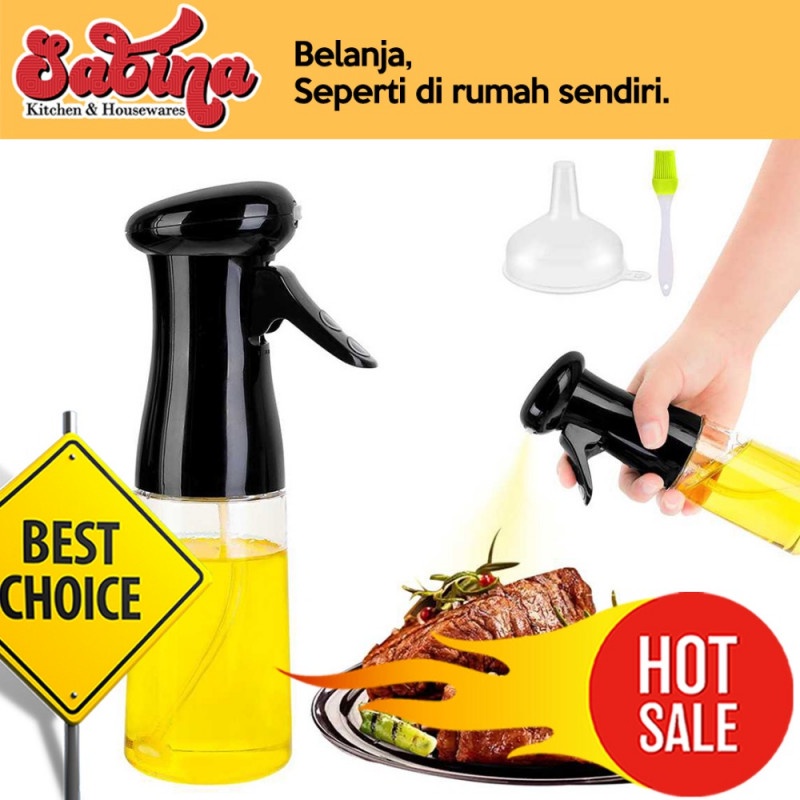 Botol Kaca Spray Semprot Minyak Olive Oil Memasak BBQ Dapur 210ml