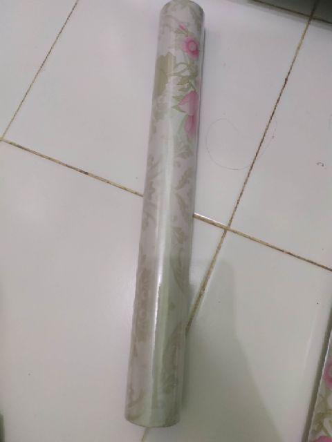 Wallpaper Dinding Bunga Kilap Pink