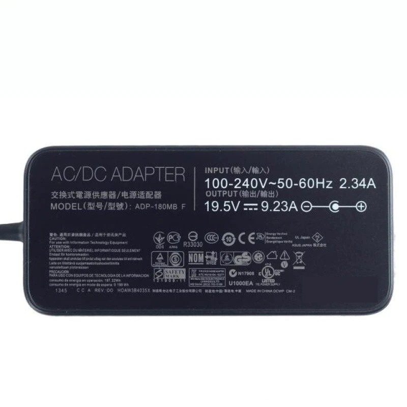 ADAPTOR CHARGER CASAN LAPTOP ASUS ROG,ASUS TUF OUTPUT : 19.5V 9.23A 180W CONNECTOR: 6.0*3.7MM PLUS KABEL POWER