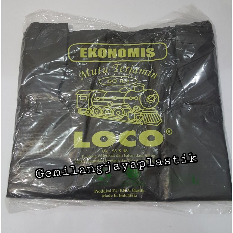 Kantong Plastik Loco Hitam Ekonomis Uk 28 Isi 50 Lembar