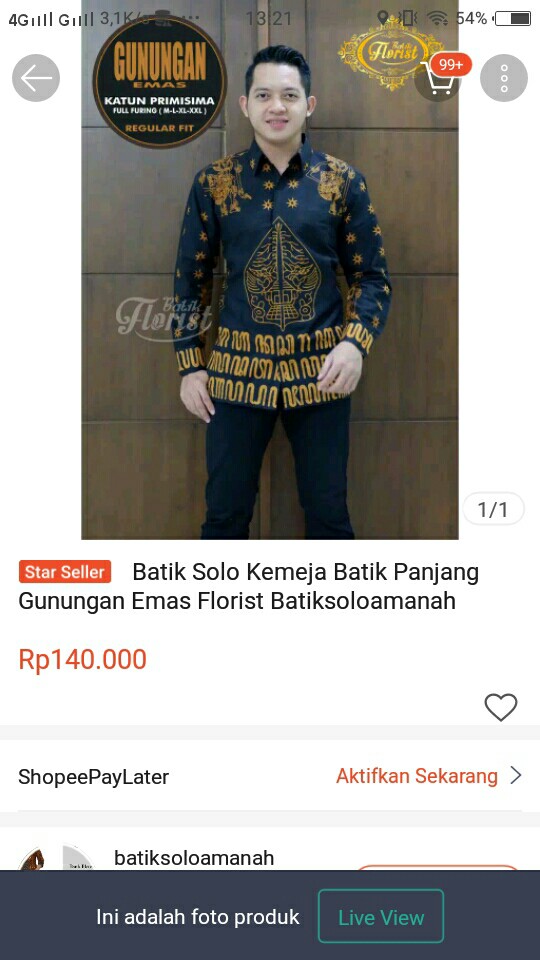 Batik Solo Kemeja Batik Panjang Gunungan Emas Florist Batiksoloamanah